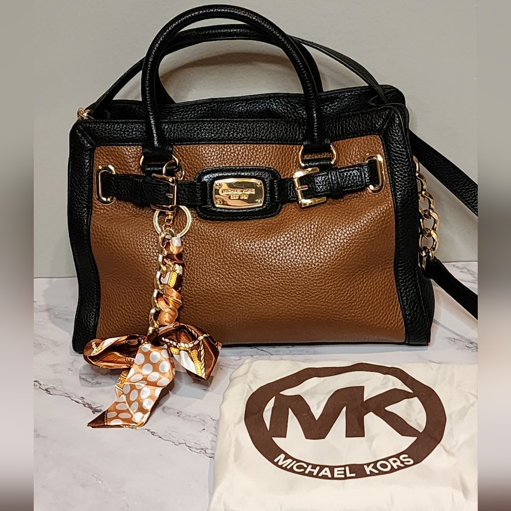 Michael Kors Black and Brown Leather Bag
